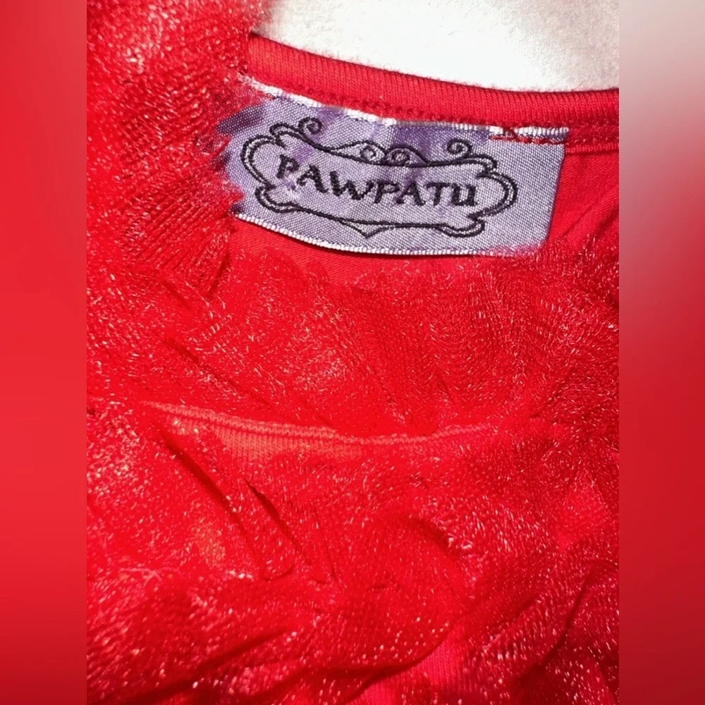 NWOT Small/Tiny Dog Red Christmas Dress with Tulle & Ribbon! Sweet & Adorable!